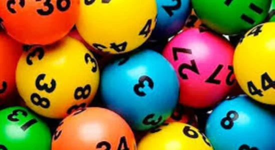 Close-up of colourful numbered lottery balls